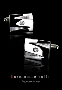 eurohomme No.CS39 silver cubic modern cuffs